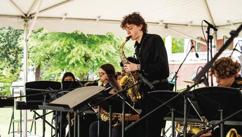Putnam County High School's jazz band played a 30 minute performance on Georgia College & State University's campus during JazzFest. (COURTESY OF GCSU)