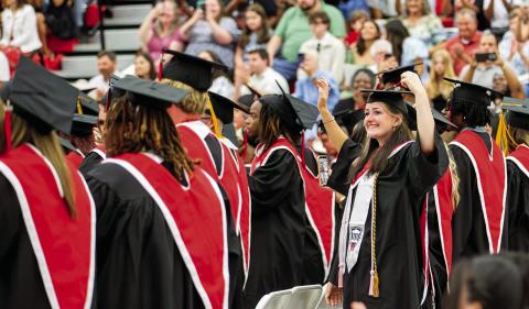 Morgan County High School held its Class of 2026 commencement ceremony in the competition gym on May 22, as inclement weather took place. SKYLA MORRIS/Staff
