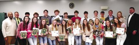Several Gatewood boys’ and girls’ basketball players earned awards at the end-of-the-year teams’ banquet. CONTRIBUTED