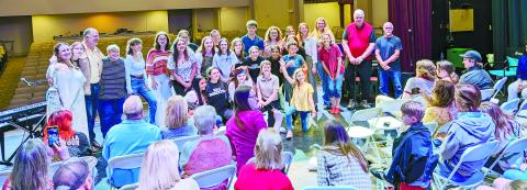Mocha House performers (back row, l-r) Taylor Surman, Lily Nichols, Drace Langford, Addie Brown, Addie Grace Usry, Susan Usry, Jessica Womack, Chase Crumbley, Amanda Stover, Marielle Peguero, Georgia Hamlin, Giana Hamlin, Wayne Ingle, David Simpson; (middle row, l-r) Lily Roberts, Delaney Chambers, Elisa Garcia-Carreras, Amelia Ingle, Lily Garcia-Carreras, Sofia Monroy, Luis Quinones, Lora Garcia-Carreras; (front row, l-r) Jonas Quinones, Angie Monroy, Helen Garcia-Carreras, Elizabeth Brosman, Anenaca Simps