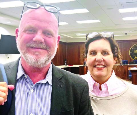 Todd and Rebecca Gruenemeier received city approval for rezoning to renovate Eatonton’s old jail into a unique downtown hotel. IAN TOCHER/Staff