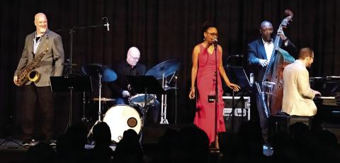 The Jazz Legacy Project featuring the music of Sarah Vaughan kicked off the 2025 season at Festival Hall, featuring vocalist Maria Howell. LEIGH LOFGREN/Staff