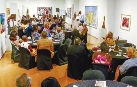 Literally surrounded by the artist’s work, patrons gathered to honor his wife, Sara Douglass Thomas, during Founder’s Day at the Steffen Thomas Museum of Art in Buckhead.