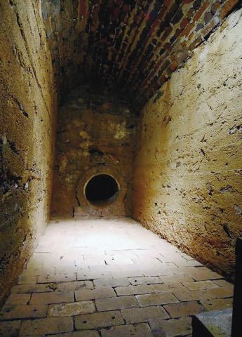 An intricate, curved brick roof caps brick walls surrounding the entrance to a mysterious tunnel beneath the front porch of Diana and Michael Homeier’s historic home in Eatonton.