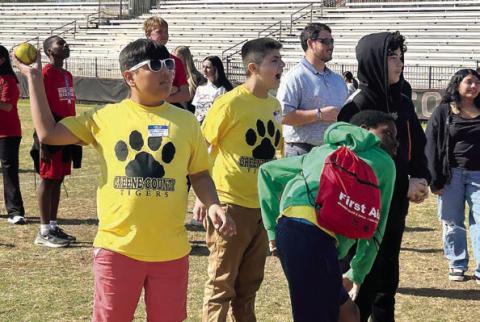 Greene County Special Olympians participate in the softball throw. HANNAH BARRON/Staff