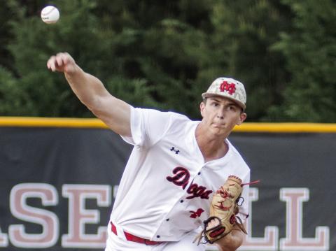After leading Morgan County to a state championship from the mound last season, Davis Strickland has opted to forego a football career at the University of West Georgia in favor of continuing his pitching career (which also delivered a state title last season) at Kennesaw State University. SKYLA MORRIS/Staff