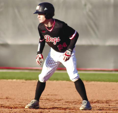 Morgan County senior Drew Stephens (24) takes a lead at first base in a loss to Cherokee Bluff last week. LANCE MCCURLEY/Staff