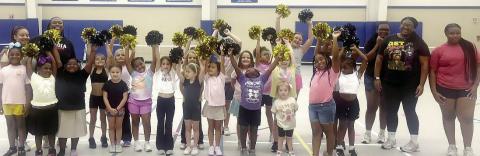 LOA cheerleaders share spirit with Greene County Recreation Department. CONTRIBUTED