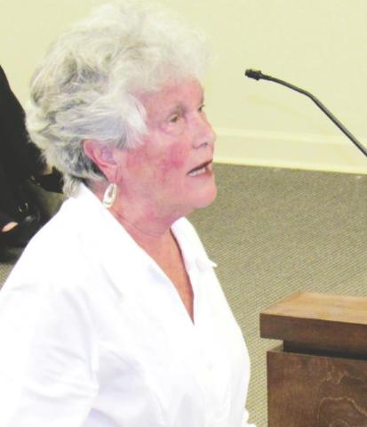 In a passionate presentation, Jill Rhodes chastised members of the Greene County Board of Education for “ripping the school out of Union Point.” MARK ENGEL/Staff