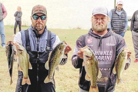 The team of Jason Cheek and John Duvall finished first in the Georgia Bass Trail Lake Oconee tournament with 13.62 pounds of fish. CONTRIBUTED