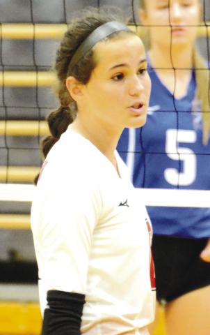 Sophomore Quinn Butler communicates with her teammates on the court during a summer match against Oconee County. BRENDAN KOERNER/Staff