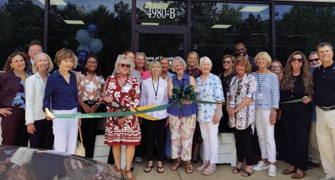 Volunteers, staff, and members of the board of directors of Saint Mary’s Health care system celebrated the opening of the Good Samaritan Hospital’s Upscale Thrift Store Tuesday. The new shop also joined the Chamber of Commerce. SKYLA MORRIS/Staff