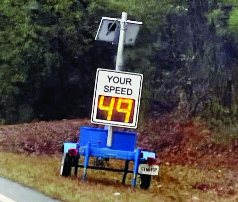 This county-owned traffic monitor on the 700 block of Pea Ridge Road is collecting data for the traffic study. LYNN HOBBS/Staff