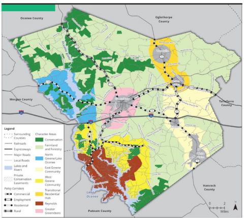 Greene County residents expressed a desire for the county to remain rural. The Future Development Map (above) allows for strategic growth, while maintaining the majority of the county’s land for conservation, farmland and forestry. CONTRIBUTED