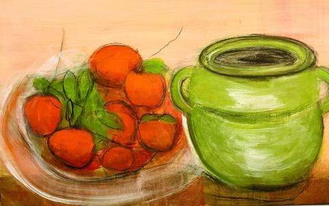 Bowl of Persimmons by Robert Miller