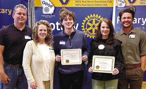 Putnam County High School Rotary Student of the Month Evan Nipper with his parents Tim Nipper and Becky Nipper (left), chosen teacher Emily Salmon, and Rotarian Dr. Tyler Franks CONTRIBUTED