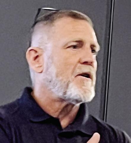 Piedmont Water Chief Operating Officer Brent Hurst at the Aug. 1 community meeting at Reynolds. (MARK ENGEL/Staff)