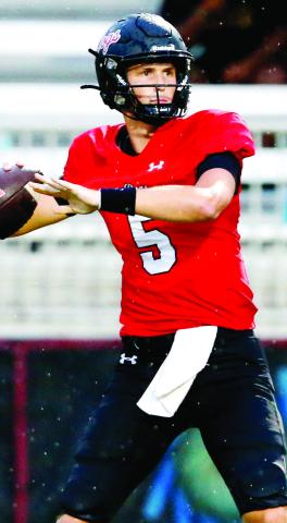 Morgan County senior quarterback Davis Strickland was named the Region Offensive Player of the Year. LANCE McCURLEY/Staff
