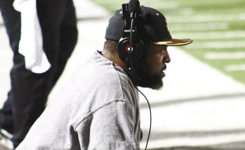 Greene County head coach Terrance Banks on the sideline during a game against Lincoln County on Oct. 20. BRENDAN KOERNMER/Staff