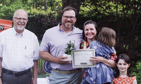 Brad Rice, Chair HPC; Austin Pugmire, HPC; Elizabeth Minnix and daughters, award recipient. (CONTRIBUTED)