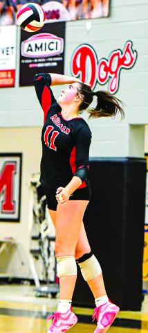 Morgan County senior setter Abby Dennard was named the Area Player of the Year on top of being an All-State selection, as well as being an All-Area first-team selection. CHARLES JORDAN/Staff