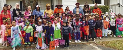 Who doesn’t love four year old kids in costume? Here, Greene County Pre-K students took a group picture with BOE District 4 Representative Dr. Maggie Kjer. MAUREEN STRATTON/Staff