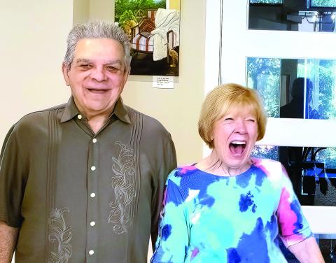 Big surprise for Fran and Mike D’Antonio as they see the crowd waiting for them. (LEIGH LOFGREN/Staff)