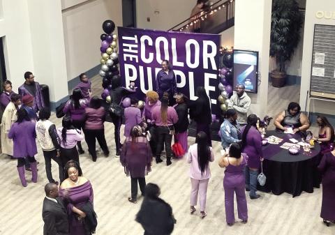 Purple was the obvious fashion color of choice for the Dec. 25 premiere of the latest film adaptation of Alice Walker’s “The Color Purple” at Parkside Main 8 in Greensboro. CONTRIBUTED