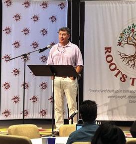 State Rep. Trey Rhodes shares legislative updates with attendees of the Greene County Well-Being of Children Summit. CONTRIBUTED