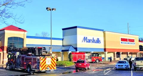 The Madison Fire Department dispatched to Marshalls on Tuesday afternoon for two busted sprinklers outside the unit but quickly smelled gas when they arrived. SKYLA MORRIS/Staff