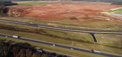 Work on the Rivian EV manufacturing site on the border of Morgan and Walton counties was paused earlier this year while the company focused on its existing Illinois plant. MARK ENGEL/File photo