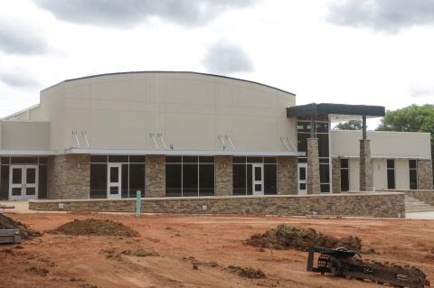 All that's missing is landscaping and a big Gatewood "G" logo on the front of Gatewood's new $8.3 million high school building in Eatonton. Gatewood staff and students are eager to make the new building come to life next month. (IAN TOCHER/Staff)