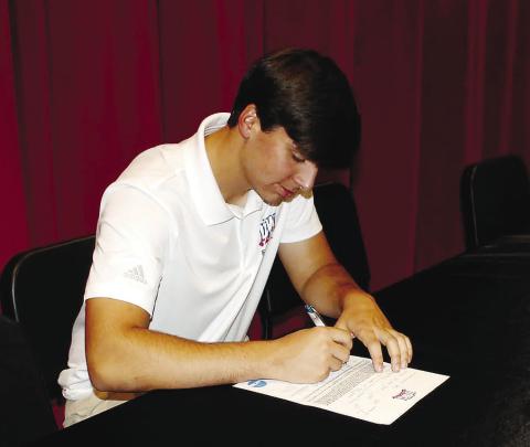 Harris signed his letter of intent in the Morgan County theater to announce that he will be playing for the Wolves next fall. CONTRIBUTED
