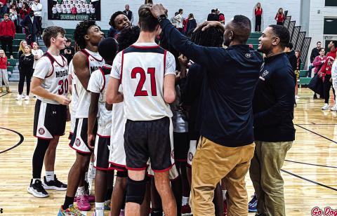 The Morgan County Middle School basketball team celebrated winning the championship a few days after the tragic death of player Avett Jackson. CONTRIBUTED