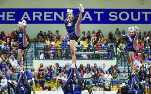 After securing back-to-back GHSA State Championships, Lake Oconee Academy cheerleaders will go after the “three-peat” this year. CONTRIBUTED