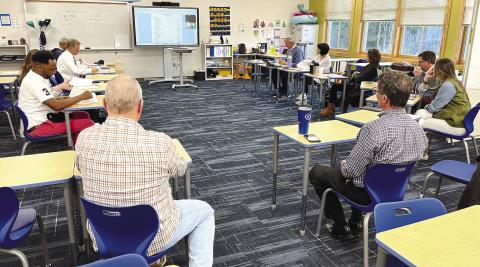 The Lake Oconee Academy Board of Governors met Monday, Feb. 6, in the first meeting after settlement of its lawsuit against Greene County Schools. MARK ENGEL/Staff