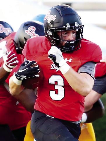 Morgan County senior running back and outside linebacker Jasper Cason (3) recently committed to play football at Doane University. JIM TURNER/Contributed
