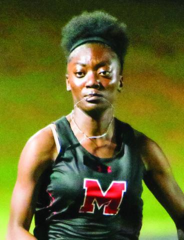 Morgan County junior Javeria Gresham placed first in the 100-meter dash at the region meet. LANCE McCURLEY/Staff