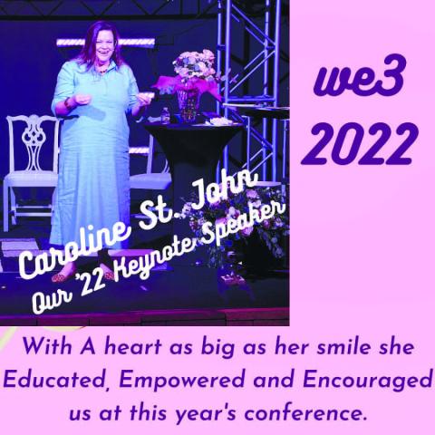 Caroline St. John empowers women at We3 Conference. CONTRIBUTED