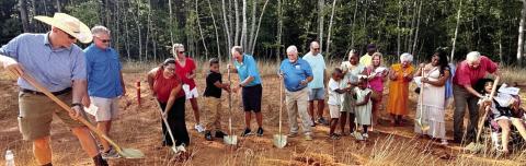 Members of three local families joined Greene County Habitat for Humanity representatives in a recent groundbreaking ceremony for their new homes to bes funded through last month’s Lake Oconee Showcase of Homes. CONTRIBUTED