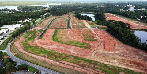 A drone flight over the Stillwater subdivision shows site work that has been completed alongside Scott Road (left), near Highway 44 in Putnam County. PHOTO COURTESY OF MARK ENGEL