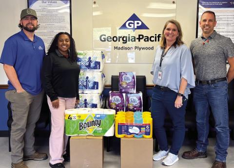 GP HR Business Partner Ashby Smith, GP HR Manager Hadiya Gayle, MCHS Career Academy Director Jennifer Butler, and GP Operations Manager Trainee John Danielak. CONTRIBUTED
