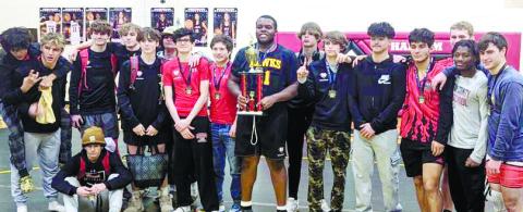 The Mat Dogs dominated this past weekend at the Area 4-AAA traditional meet. They are sending 13 wrestlers to the Class AAA sectionals. CONTRIBUTED