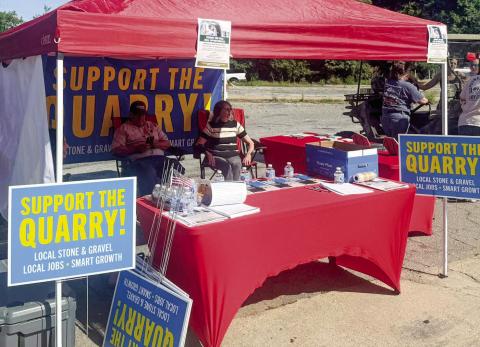 Representatives of Putnam County Stone encouraged support for its quarry proposal at Saturday’s Dairy Festival in Downtown Eatonton. (Putnam County Stone’s Facebook page)