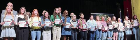 Morgan County High School’s varsity softball team is recognized by the Morgan County Board of Education for winning the AA state championship. HANNAH BARRON/Staff