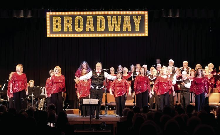 The Lake Country Chorus production of “On Broadway” opened with “Music to Do,” from the musical Pippen, featuring vocal soloist Drace Langford. LEIGH LOFGREN/Staff