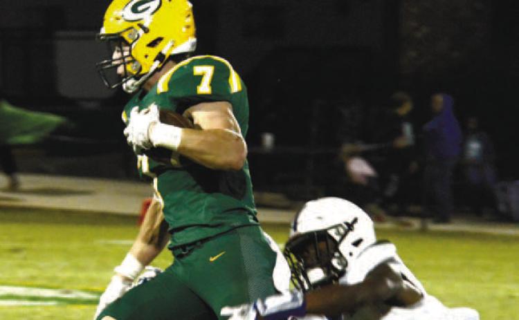 The strong play of Gatewood’s Evan Bennett (7) this season drew the attention of University of North Carolina recruiters, resulting in a full scholarship offer for the 6-foot-3, 205-pound junior. IAN TOCHER/Staff