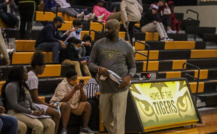 Lady Tigers' second-year head coach Derrick Williams during a game last year. LANCE MCCURLEY/Staff