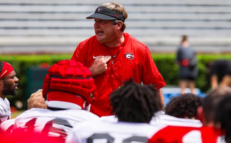 Georgia head coach Kirby Smart during Georgia’s scrimmage on Dooley Field at Sanford Stadium in Athens, Ga., on Saturday, Aug. 12, 2023. (Tony Walsh/UGAAA)