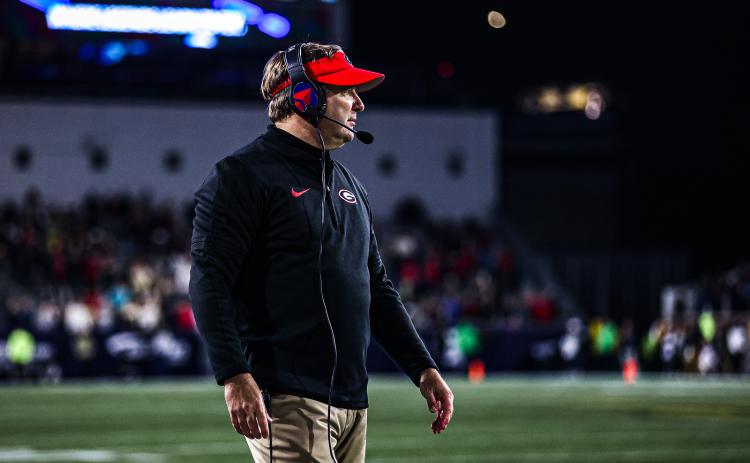 Georgia head coach Kirby Smart during Georgia’s game against Georgia Tech at Bobby Dodd Stadium in Atlanta, Ga., on Saturday, Nov. 25, 2023.(Kari Hodges/UGAAA)